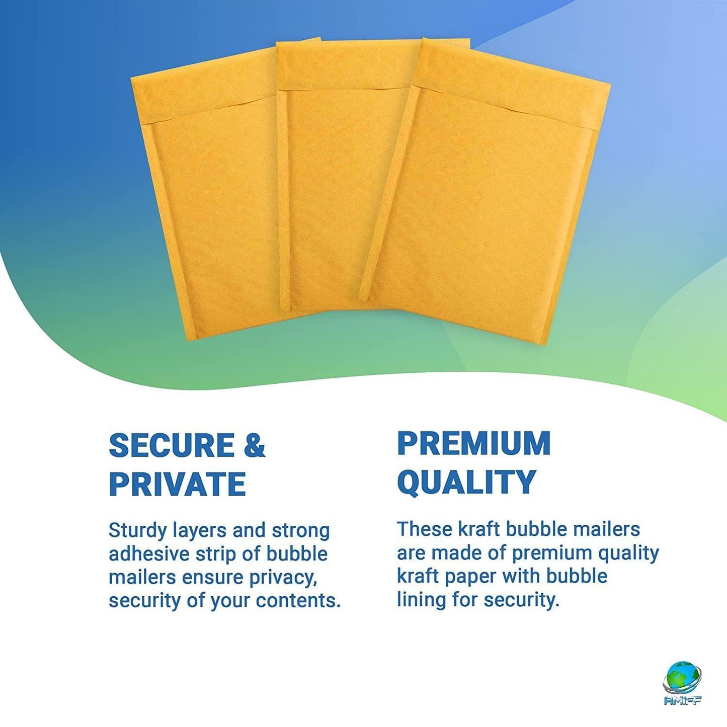 Kraft Bubble Mailer 7.25 x 11 Inch Pack of 25 Yellow Kraft Bubble
